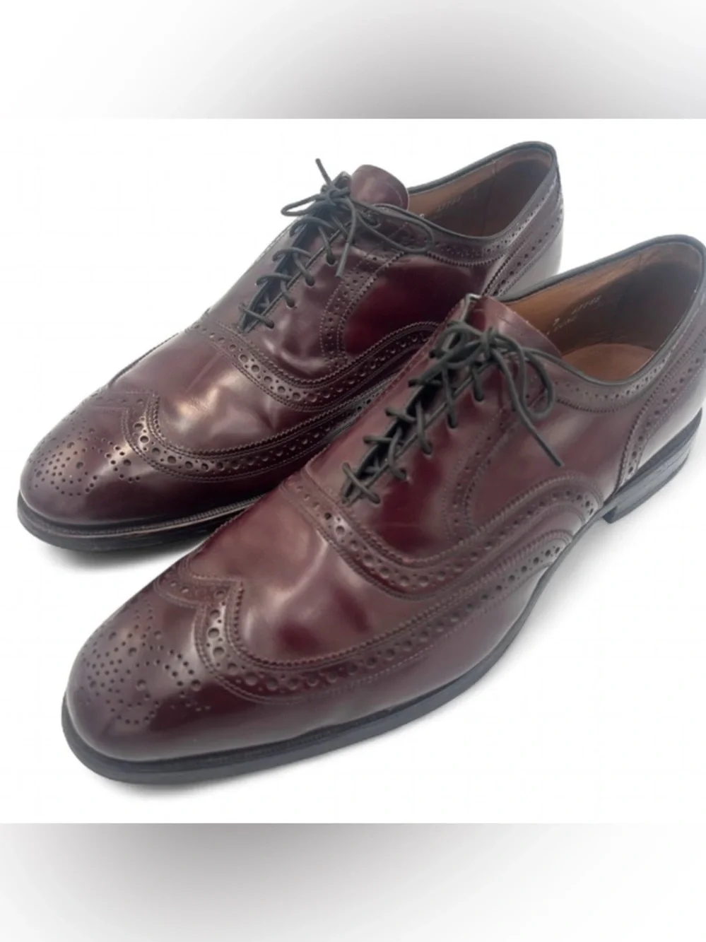 Allen Edmonds McAllister Oxblood Wingtip Oxford 14D USA Leather Dress Shoe